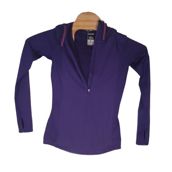Nike Purple Half Zip Moisture Wicking Athletic Hoodie Size Small - Picture 2 of 6